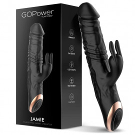 GOPower Jamie Thrusting Rabbit Vibrator Black