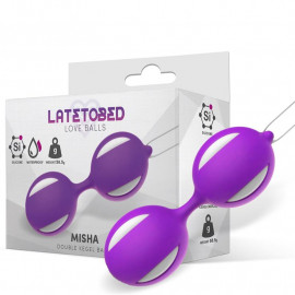 LateToBed Misha Double Kegel Balls Silicone Purple