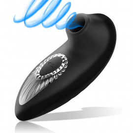 Black & Silver Drake Deluxe Sucking Vibe Silicone Rechargeable Black