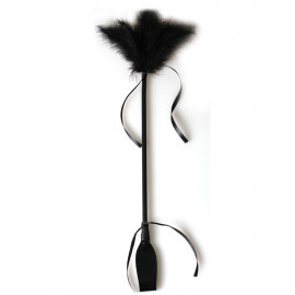 Secret Play Duster and Riding Crop Black