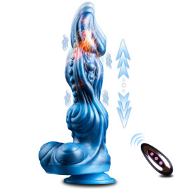 SuperLove Monster Fantasy Ultimate Thrusting Heating Vibrator with Remote Blue