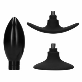 Ouch! Interchangeable Butt Plug Set Rounded Large Black
