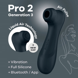 Satisfyer Pro 2 Generation 3 with Liquid Air Technology, Vibration and Bluetooth/App Black