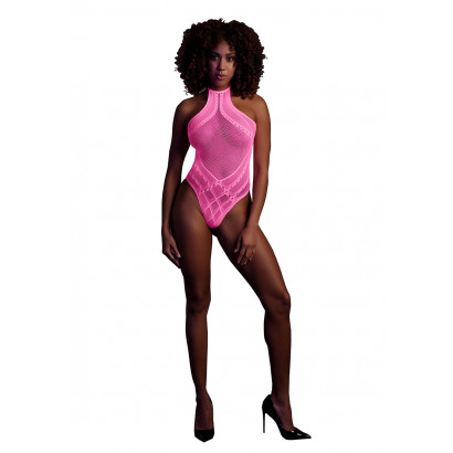 Ouch! Glow in the Dark Body with Halter Neck Neon Pink