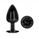 AfterDark Blackgem Metalic Butt Plug with Black Jewel Size L