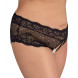 Cottelli Curves Crotchless Floral Lace Panties with Stimulating Pearls 2311020 Black