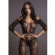 Le Désir Lace Sleeved Bodystocking Black