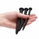 Ouch! Silicone Rugged Nail Plug Set Urethral Sounding Black