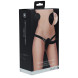 Ouch! Vibrating Rechargeable 10 Speed Silicone Ribbed Strap-On Adjustable Black