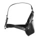 Ouch! Head Harness with Mouth Cover and Solid Ball Gag Black