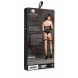 Le Désir Ananke XII Three Piece with Choker, Bandeau Top and Pantie with Garters Black