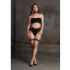 Le Désir Ananke XII Three Piece with Choker, Bandeau Top and Pantie with Garters Black